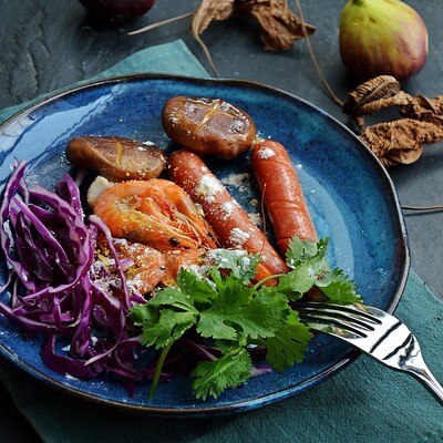 Western style gourmet tallerken stentøj nordisk land keramik lotus blad type tallerken familie snacks frisk frugt salat service
