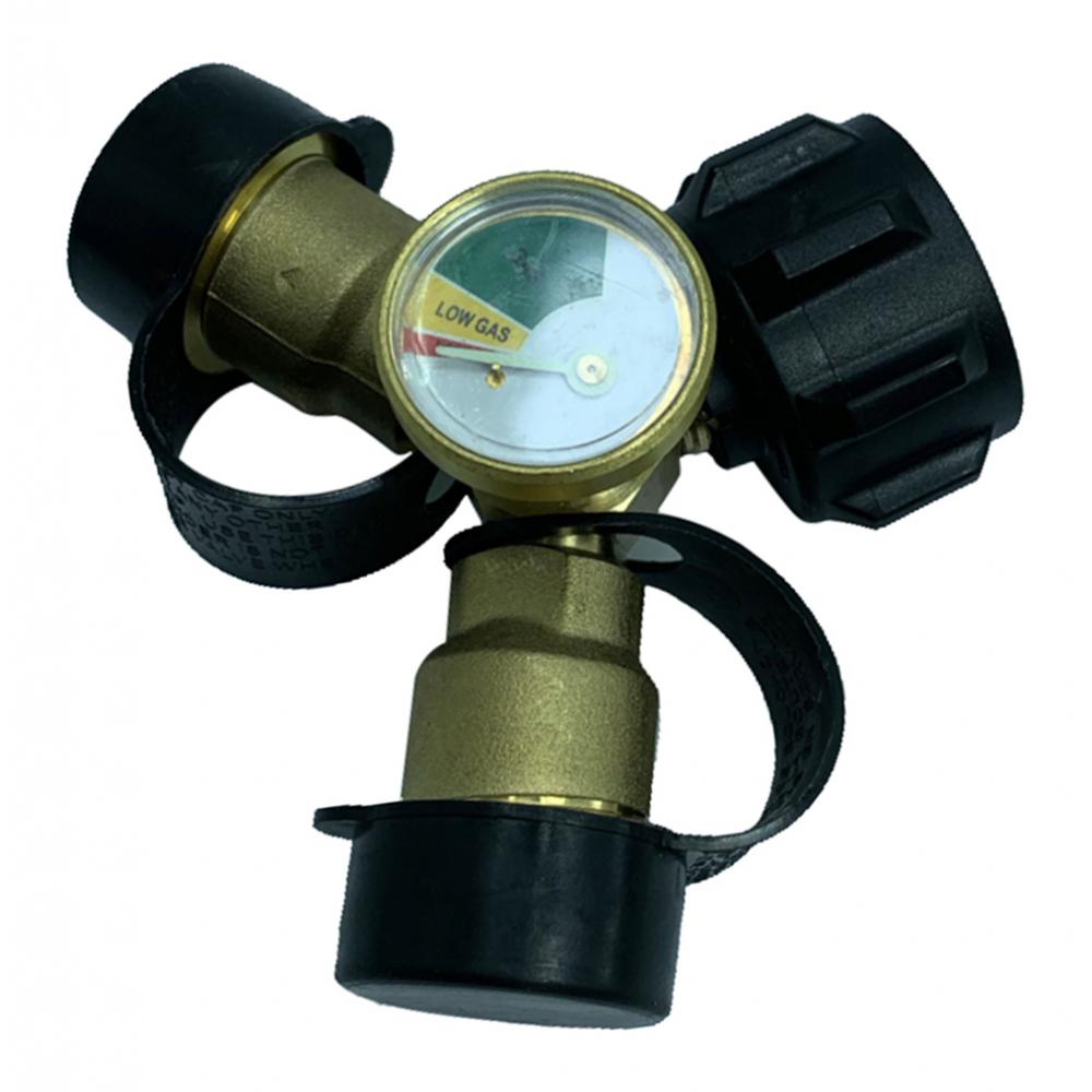 Propane Tank Adapter Connector Propane Gauge Y Shape 2 Way Quick Connect