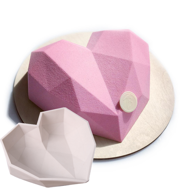 Diamant Herz Schokolade Silikonform 3D Liebe Kuchen bilden Geburtstag Fondant Schokolade Backform handgemachte Schokolade Kuchen machen