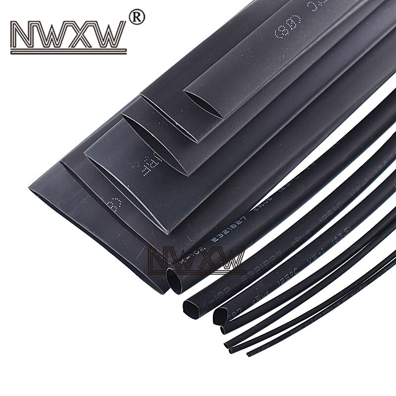 10 mt/los Isolierung schrumpfschlauch schwarz durchmesser 0,6 MM/0,8 MM/1MM/1,5 MM/2MM/2,5 MM/3MM/3,5 MM/4MM/4,5 MM schrumpfen rohr