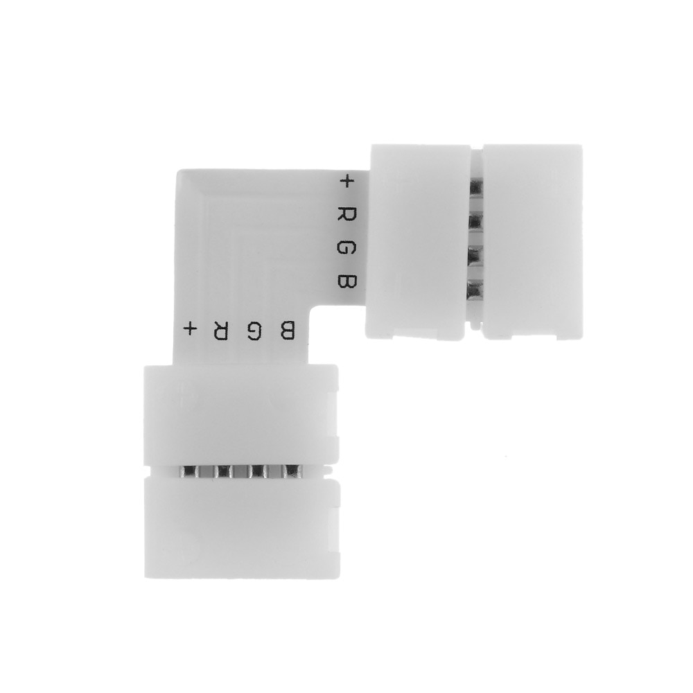 10Mm 4Pin Led Strip Connector Pcb Hoek Solderless Clip-On Koppeling Gratis Lassen Verlichting Onderdelen Accessoires Voor 3528 5050