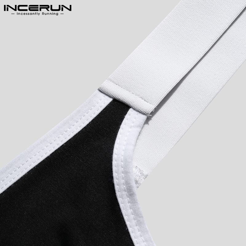 INCERUN – combinaison sans manches pour homme, tenue de loisirs Simple et Sexy, tenue confortable, 2 couleurs unies, offre spéciale, S-5XL