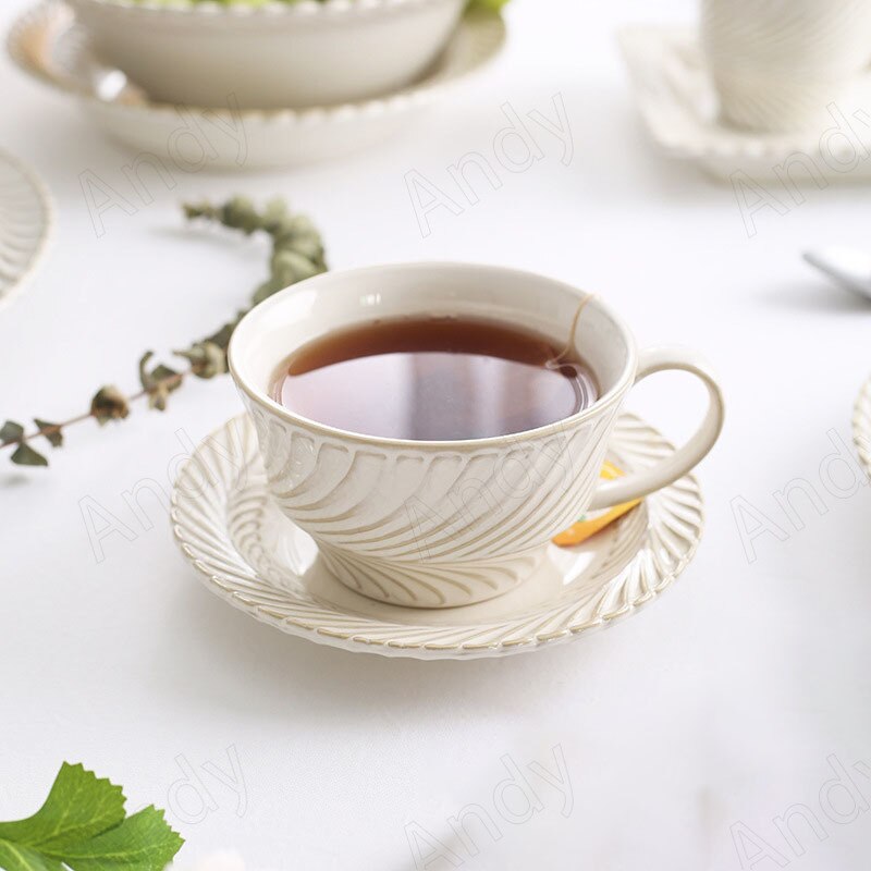 Retro Ceramic Plate French Relief Restaurant Steak Dish Household Dinner Set Plates and Dishes Nordic Kitchen Tableware