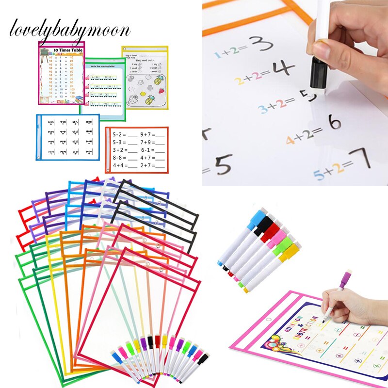 2/4/6/8/10 transparente pincel seco bolsa niños tablero de dibujo DIY dibujo para pintar para colorear aprender educación juguetes para niños de