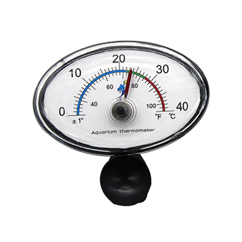Akvarietermometer, akvarium temperaturmåler, nedsænket urskive, sugekop,: Oval