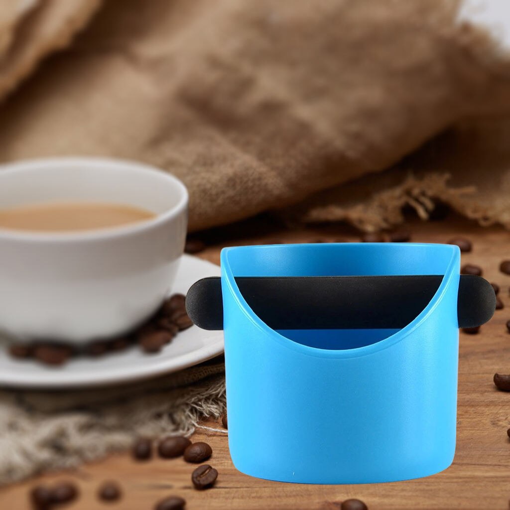 Papelera de café antideslizante para Barista, contenedor de basura con barra desmontable, absorbente de golpes, ABS: A Blue
