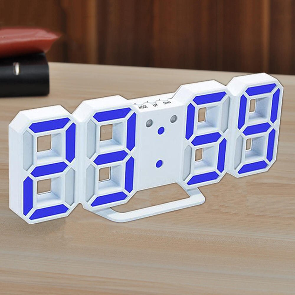 Moderne Led Digitale 3D Stereo Wandklok Tafel Display Wekker Snooze Home Decor Usb Plug