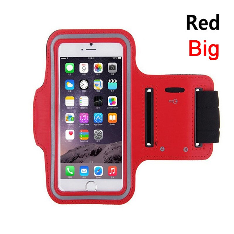 Waterproof 5.5" Gym Running Phone Bag Arm Band Case for iPhone 7 Outdoor Sports Phone Holder Armband Case for J4 J6: Big Red