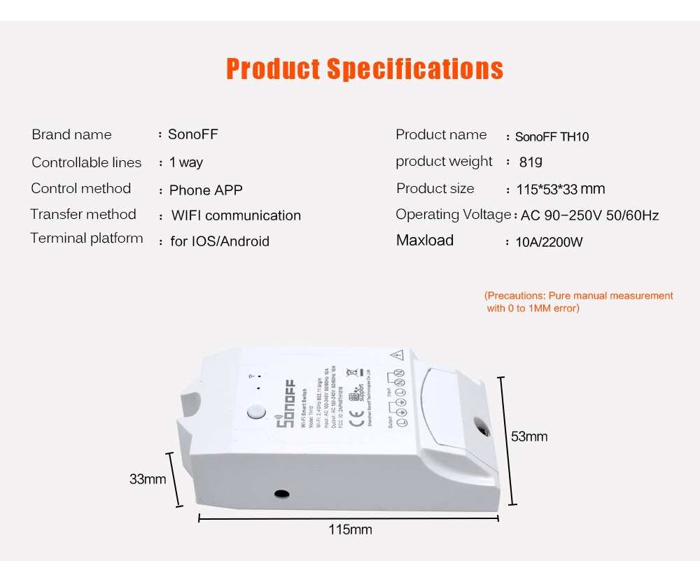 SONOFF básicos R2/TH10/TH16/doble/POW R2/básica RF interruptor inalámbrico inteligente luz temporizador 220V Wifi interruptor Módulo de automatización de domótica