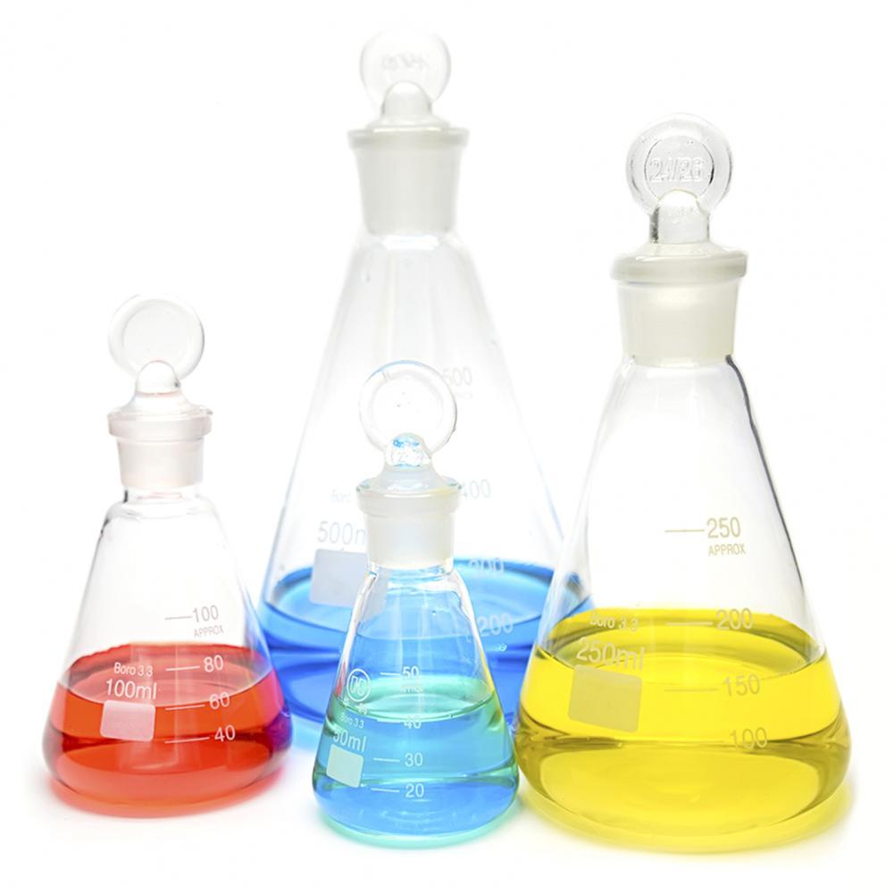 ! Frasco cónico triangular de cristal sin plomo para laboratorio, con tapón, abertura estrecha, 50-1000ml