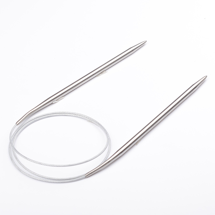 60cm Stainless Steel Circular Knitting Needles Weaving Sweater Scarf Yarn Extended Crochet Ring Needles Sewing Needlework Tools
