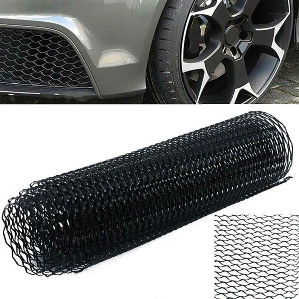 Black Car Diamond Grille Mesh Aluminum Alloy Front Bumper 25mm*8mm Aluminum Alloy Car Mesh Grille 100*33cm