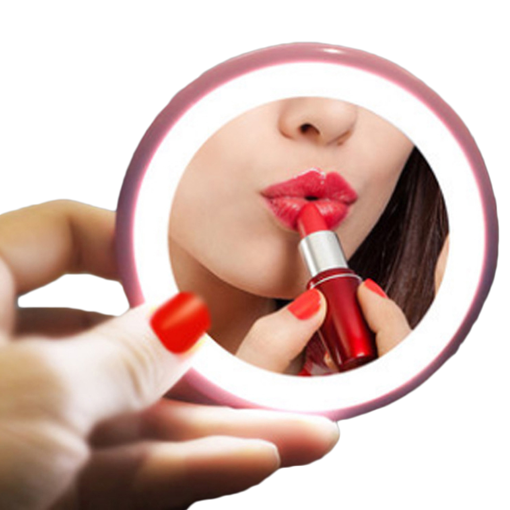 Espejo portátil de mano para maquillaje, espejo Led para damas, espejo de mano cosmético y espejos LED de viaje con sensor de belleza para chicas