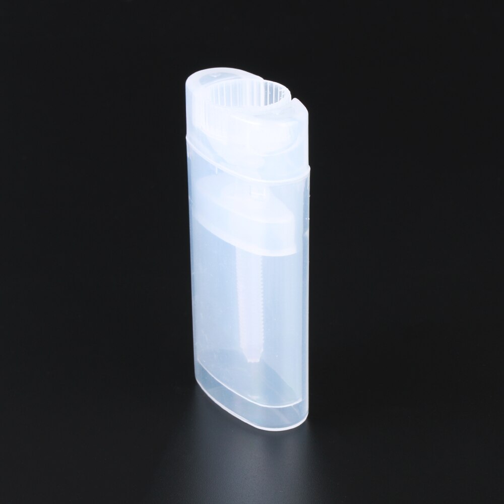 1 stk tomme ovale leppepomade tube plast hvit solid parfyme deodorant beholdere bærbare sminke leppestift tuber med lokk
