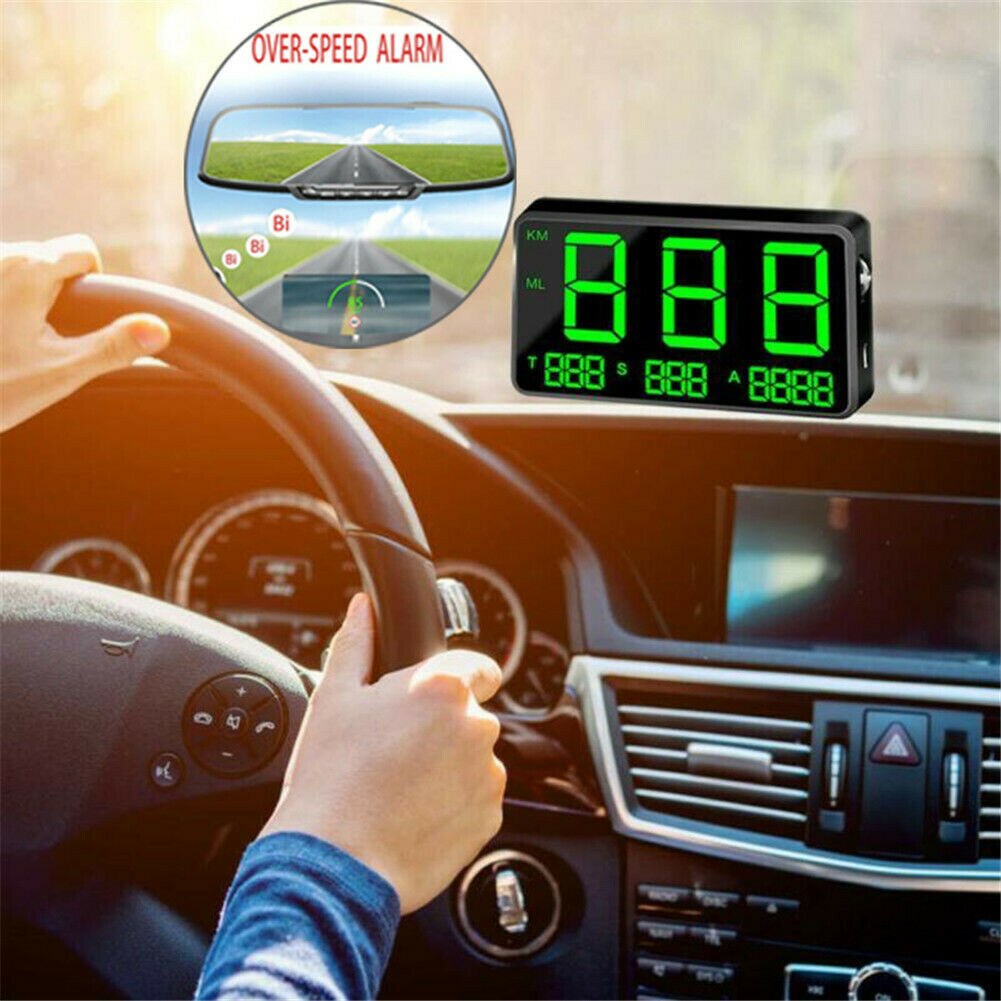 Universele auto gps snelheidsmeter hud mph / km/u digitale head-up display auto automatische snelheidsalarm