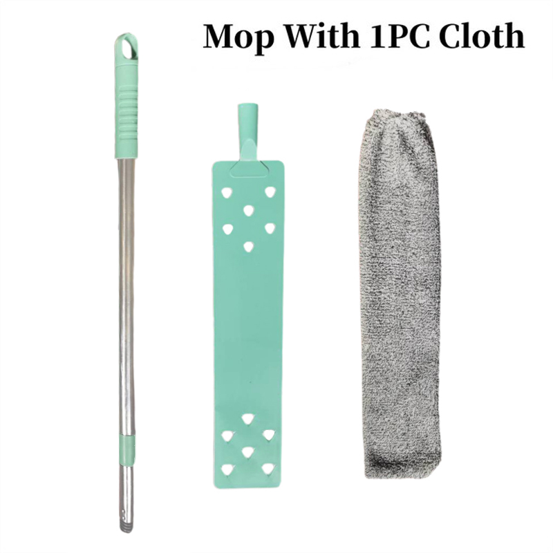 Dust Mop Floor Ceiling Cleaning Mop Long Handle Broom Bed Bottom Dust Cleaner Sofa Dust Removal Brush Household Cleaning Tool: Red