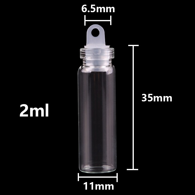 100 stk 11*35*6.5mm 2ml miniglass som ønsker flasker små hetteglass med plastpropp