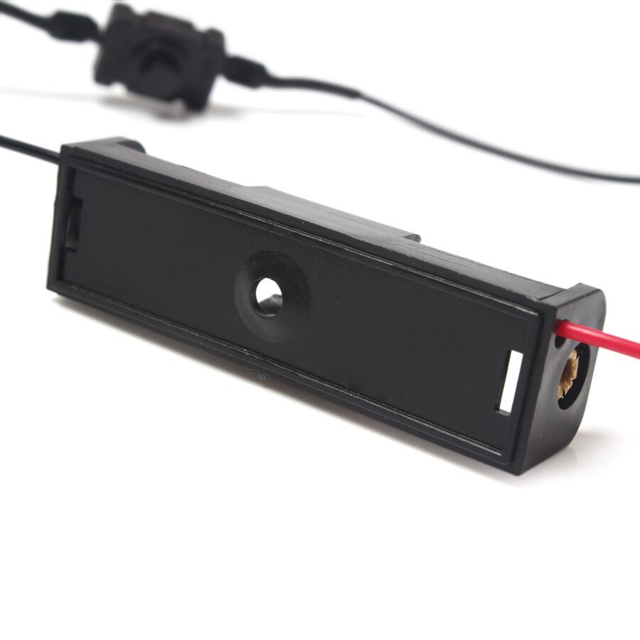 1Pcs AA Battery Holder Plastic Case Storage Box Black Battery Compartment Holder With Wire Lead ON&OFF Button