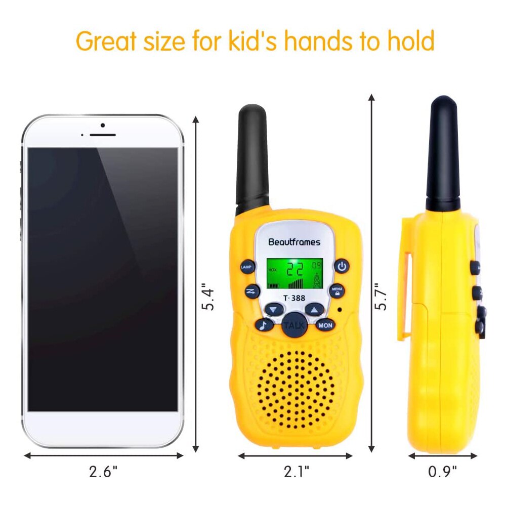 2/3 Pack Kids Walkie Talkies 3km Range 22 Channels 2 Way hand-free interphone Mini Two-Way Radio Station Family Camping