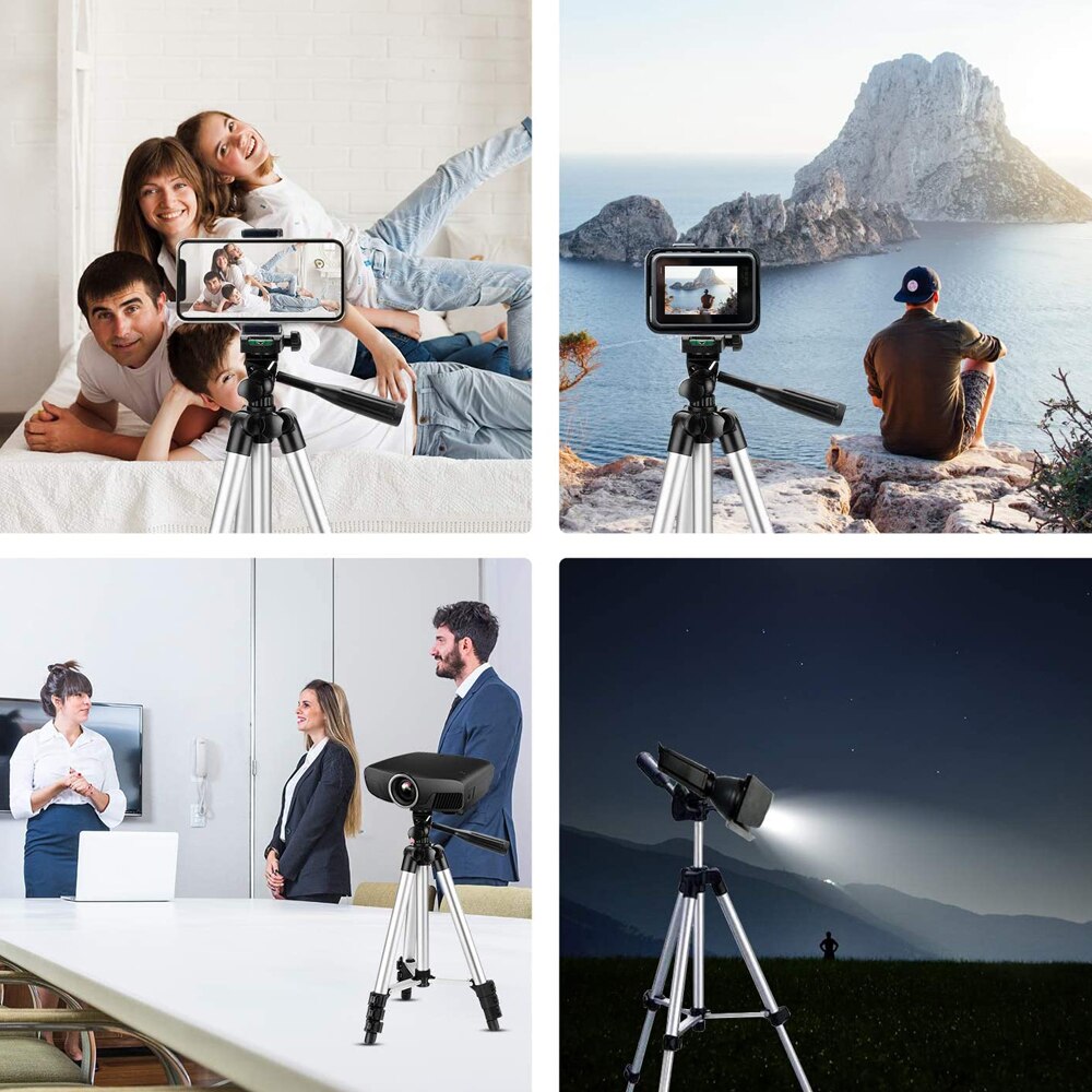 Aluminum lightweight portable camera tripod for smartphone camera go pro photography and video (65 cm / 102 cm / 134 cm)