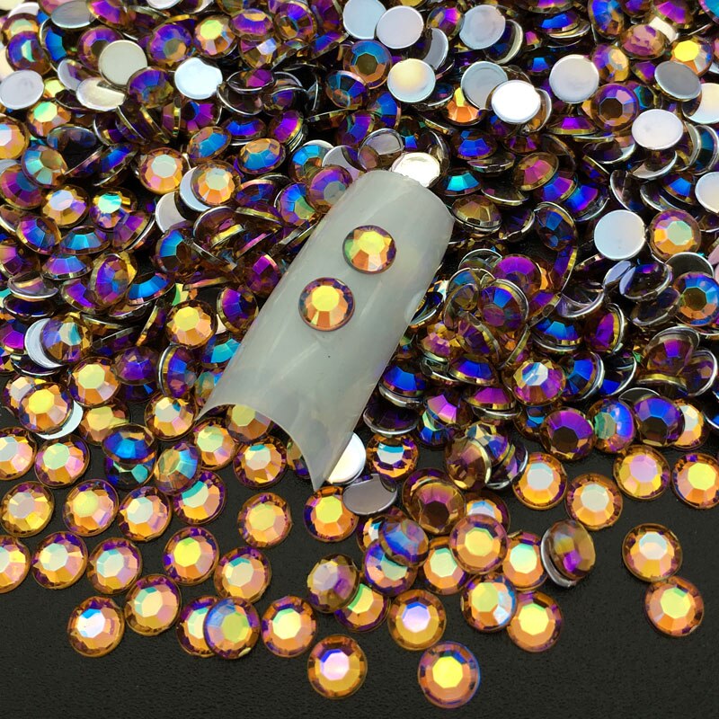 60 stuks/pak 5mm diy 3d nail art acryl ronde glitter strass steentjes plaat uv gel polish tips edelsteen sticker manicure decal decoratie: 12