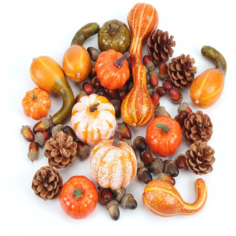 Simulation de citrouille pour Halloween, 50 pièces, 86 pièces, 166 pièces, décoration artificielle, accessoires végétaux de fête, DIY