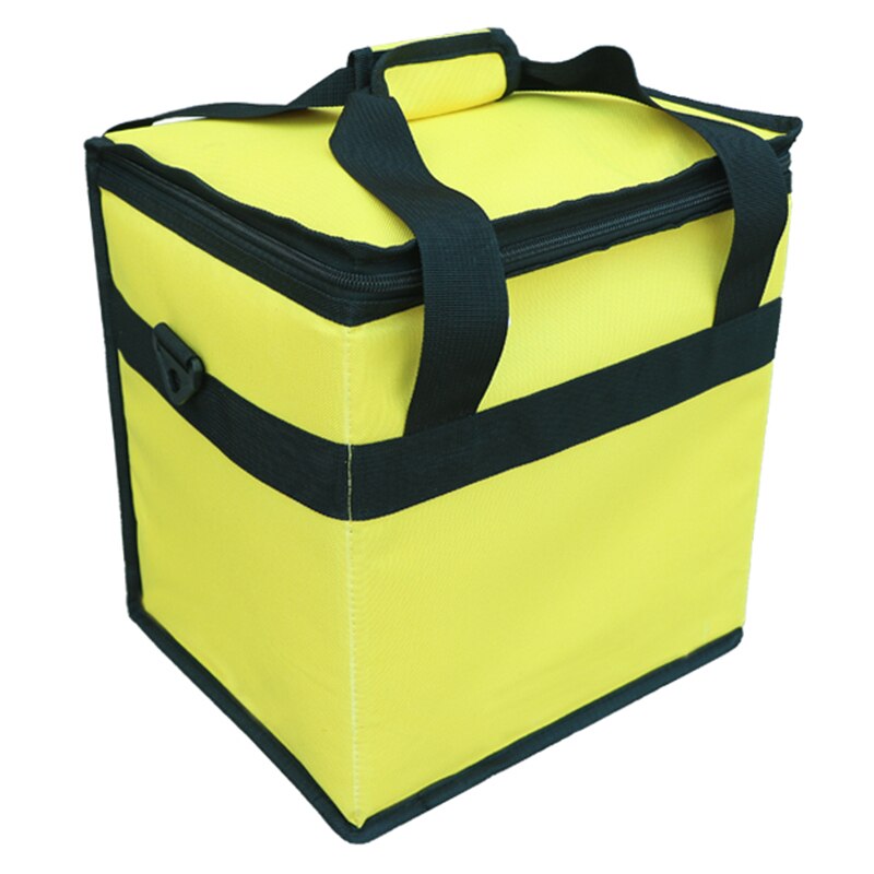 18- liter bærbar håndholdt enkelt skulder taske picnic taske kasse take-out inkubator lille udendørs ispose: Gul