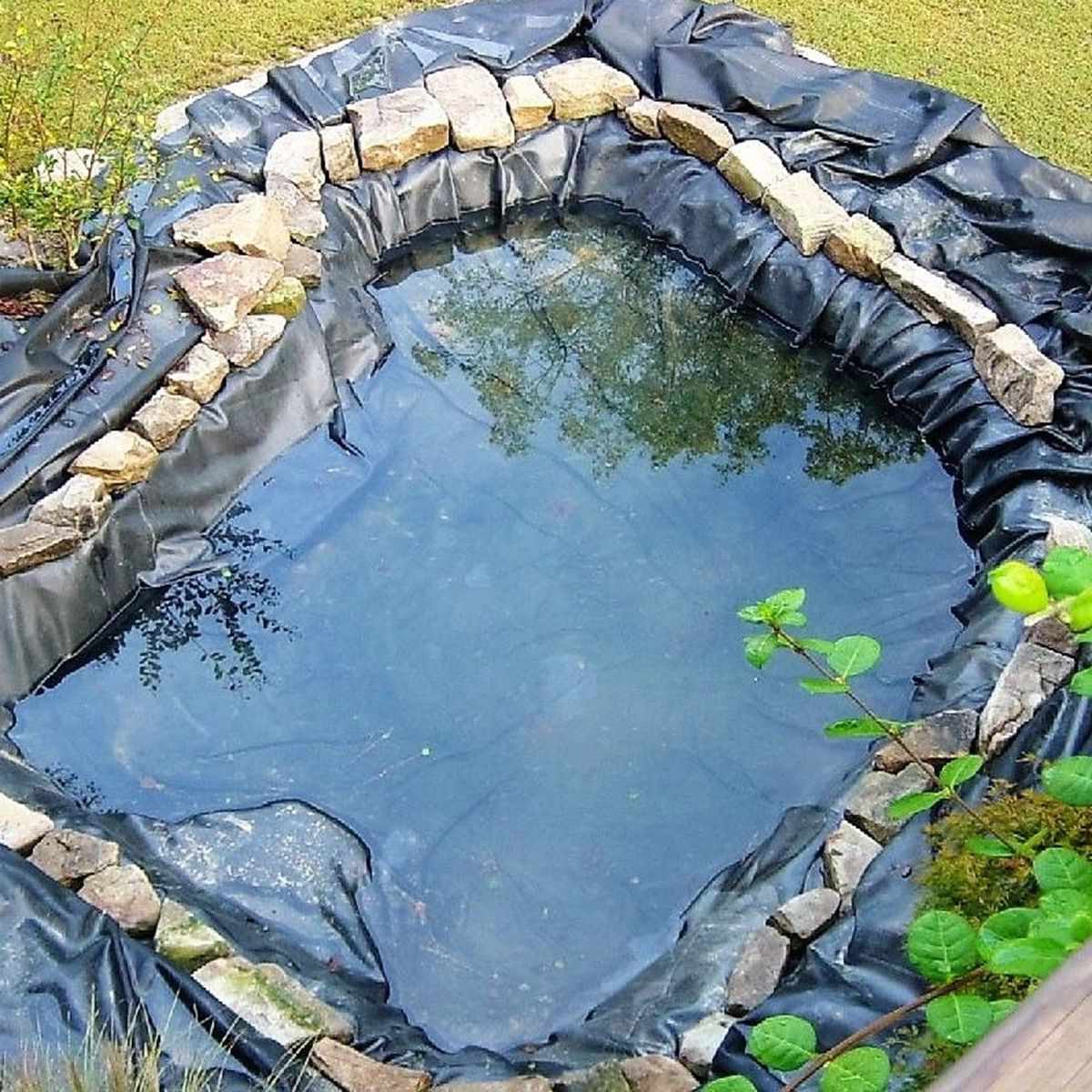 4 Size Black Fish Pond Liner Cloth Home Garden Pool Reinforced HDPE ...