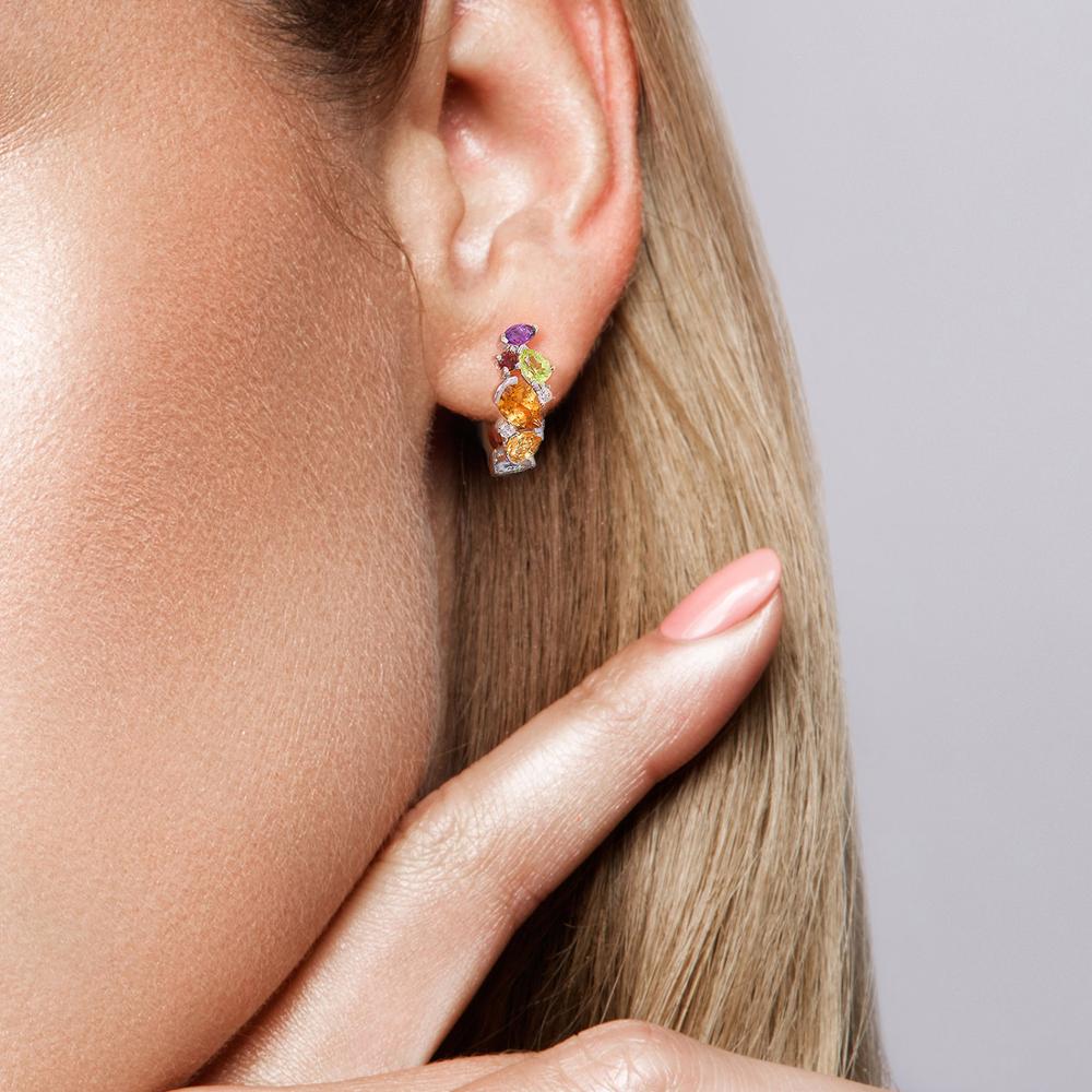 Santuzza Zilveren Oorbellen Voor Vrouwen 925 Sterling Zilveren Oorbellen Zilveren 925 Met Stenen Zirconia Brincos Sieraden