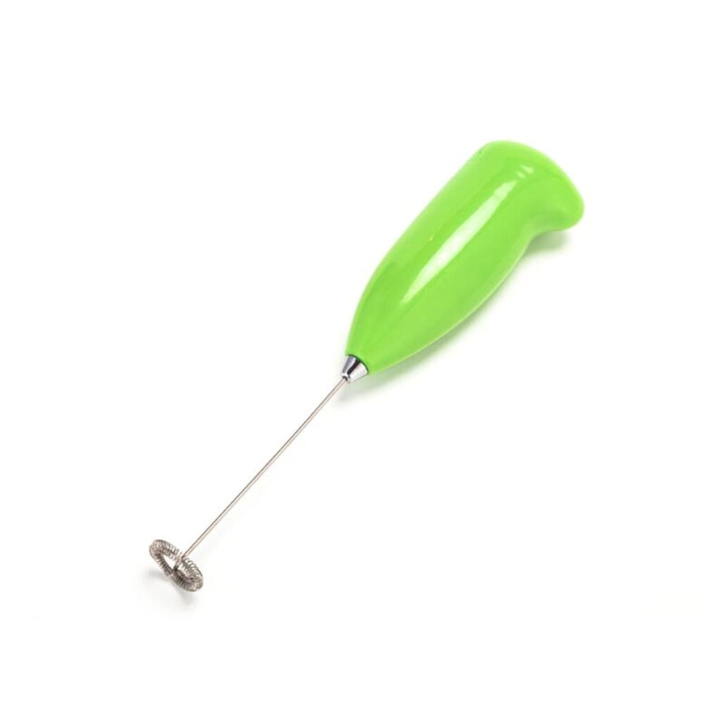 Mini batidor eléctrico ABS grado alimenticio 304 batidor de mano de acero inoxidable leche sin salpicaduras Mini café té de la leche licuadora: Green