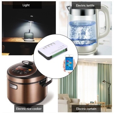 Módulo Universal inalámbrico de Control remoto inteligente para puerta de garaje, enchufe de 4 canales, CC, 5V, Wifi, temporizador, aplicación móvil, Control remoto, 5V/220V/12V