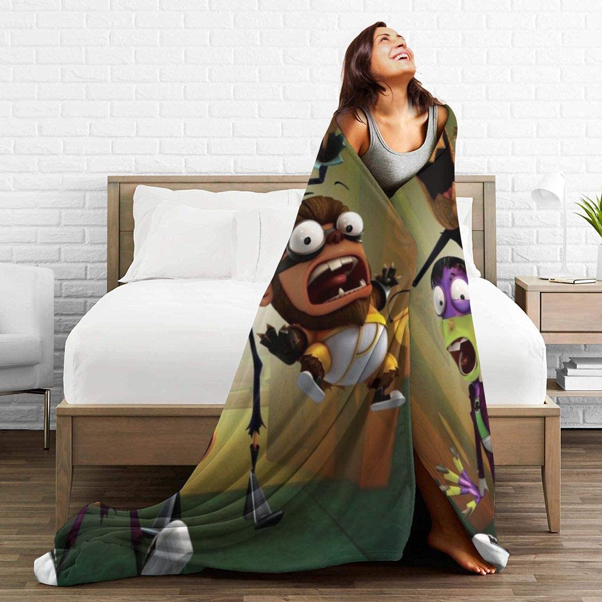 Stylish Fanboy and Chum Chum Novelty Blanket Fleece Throw Blanket Super Soft Lightweight for Kids