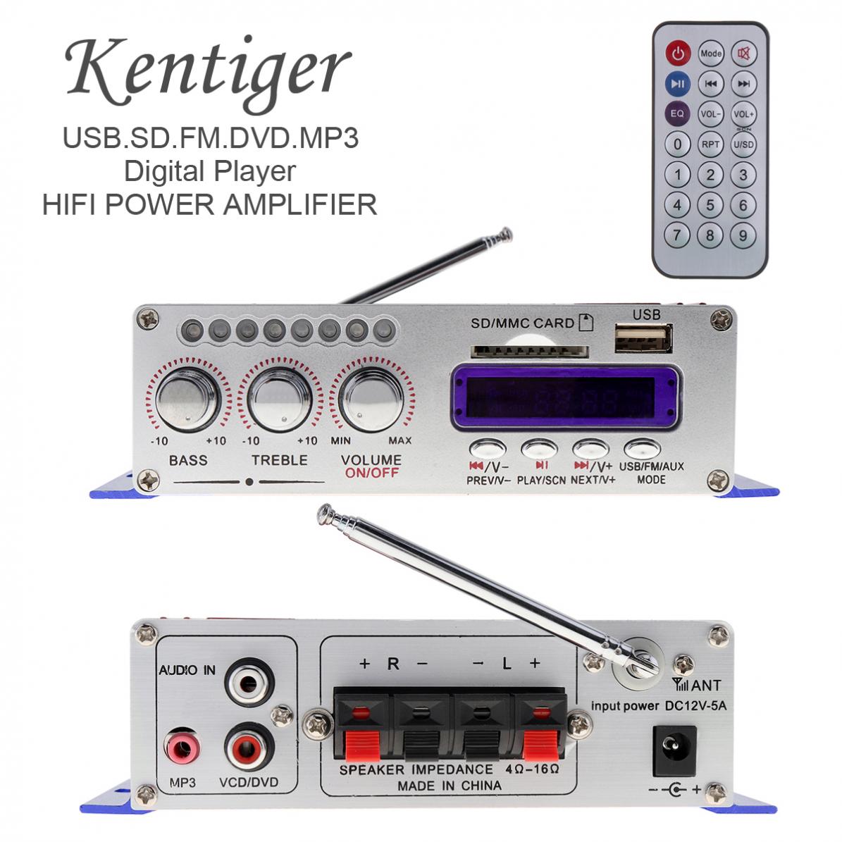 HY502 Digitale Display Hifi 2CH Auto Stereo Eindversterker Amp Ondersteuning Voor Ipod Usb MP3 Fm Sd Jack Ingang Met afstandsbediening