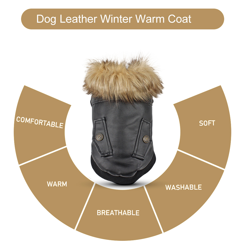 Hond Kleren Hond Lederen Winter Jassen Warm Puppy Jassen Kleding Hoodies Voor Kleine Middelgrote Honden Puppy Outfit S-2XL
