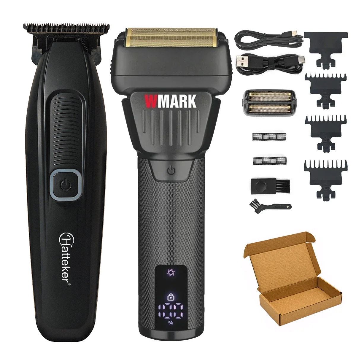 7500 RPM Professionele Tondeuse 0 Afstand DLC Blade Kapper Set 9000 RPM Scheerapparaat Haar Snijmachine Salon Elektrische tondeuse: Goud