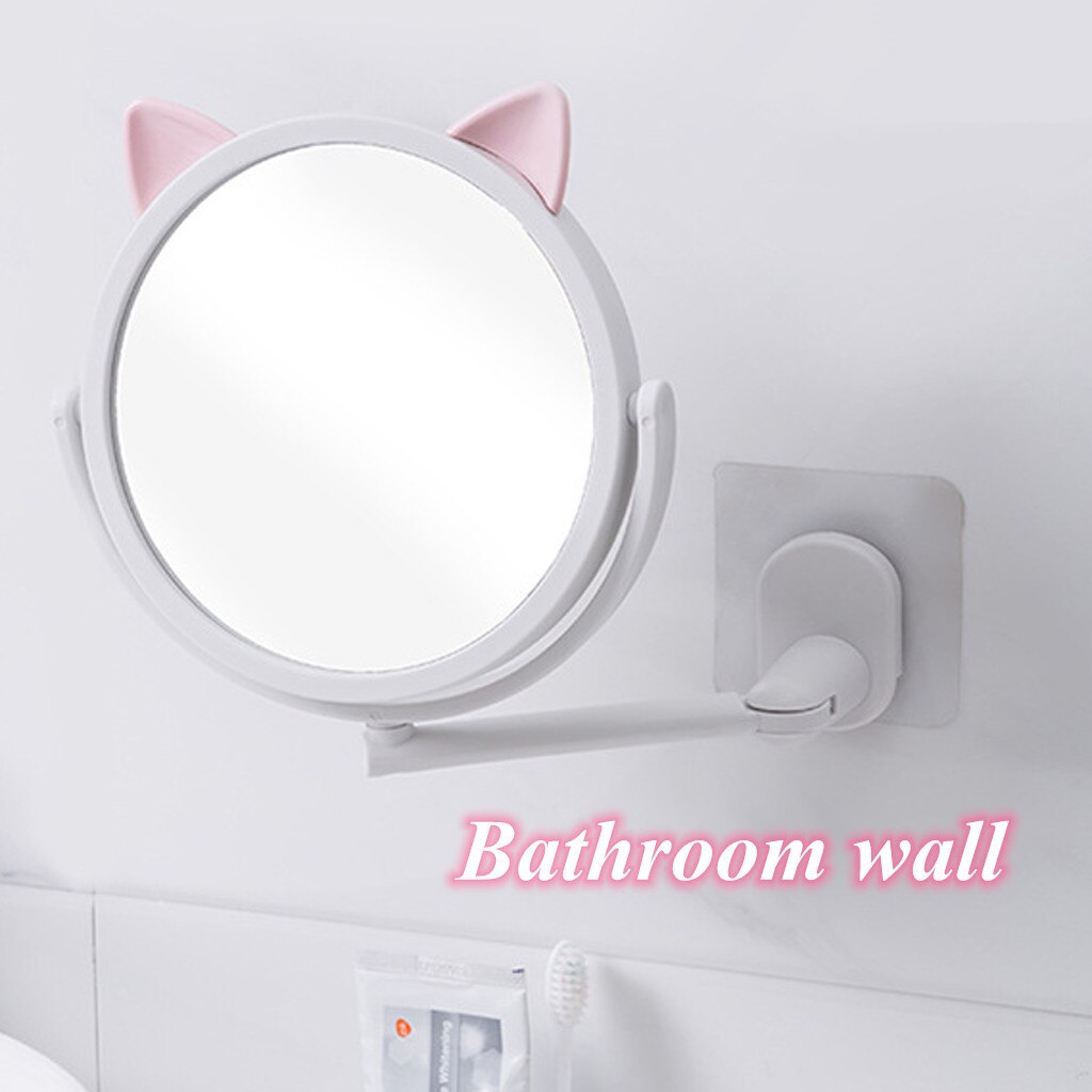 Non-Marking Mirror Free Punching Mirror Telescopic Mirror Makeup Desk Wall Stand Portable For Lovers Wearable