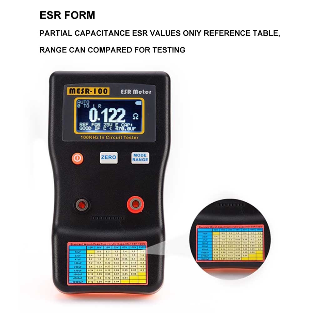 MESR 100 Capacitance Meter Multifunctional Home Portable Professional Internal Resistance Tester Measuring Tools Digital