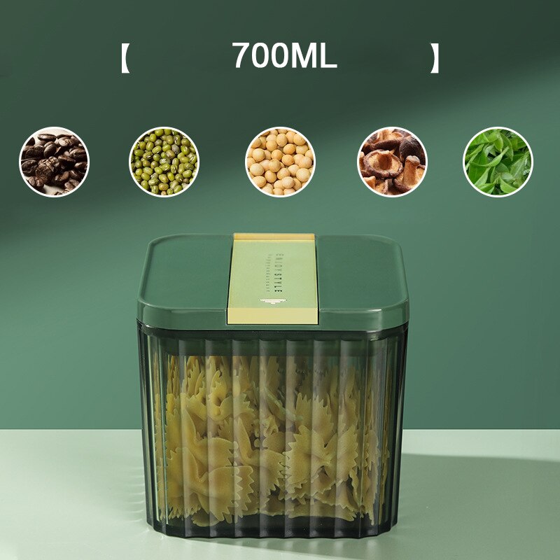 Airtight Food Storage Containers 4 Different Capacity,Kitchen Pantry Organization Containers, Plastic Canister for Flour, Sugar: 700ML 1pc