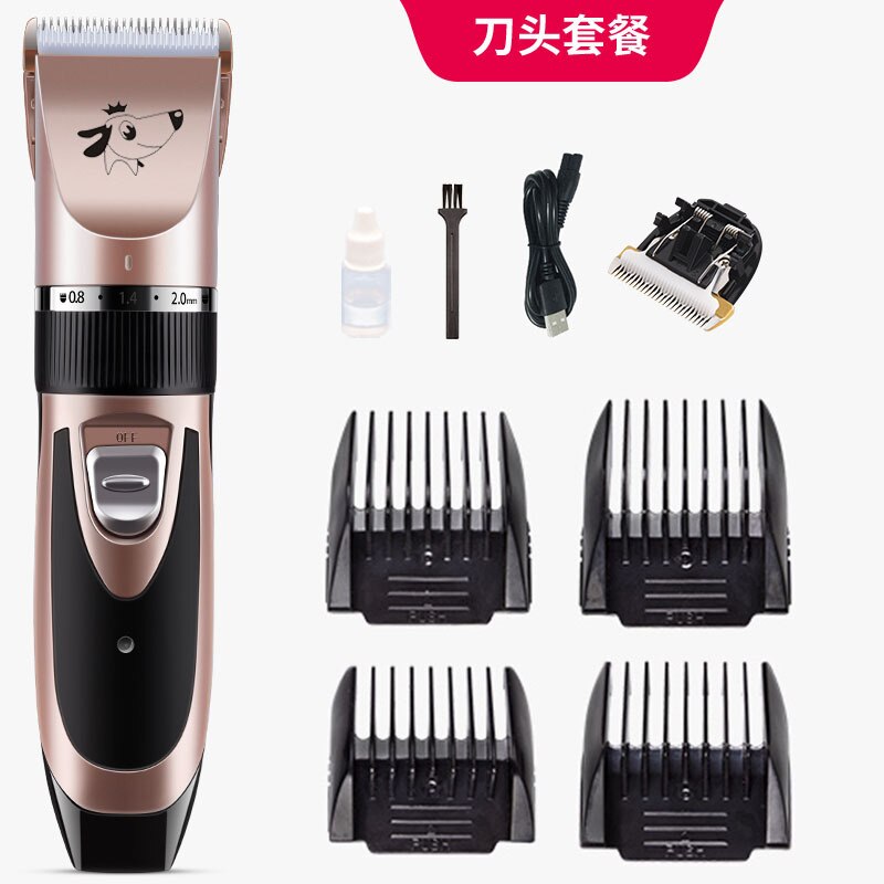 Dog Hair Trimmer Electrical Pet Grooming Machine Tool usb Rechargeable Shavers Hair Cutter Cat Dog Haircut clipper: Rose Gold-4