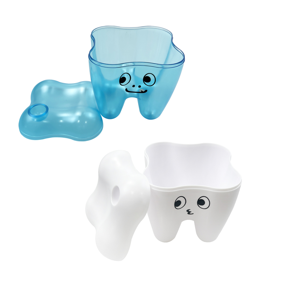 Schattige Tandvormige Opbergdoos Plastic Thuiskantoor Desktop Organizer Case Sleutel Container Saver Souvenir Verzamelen Kliniek