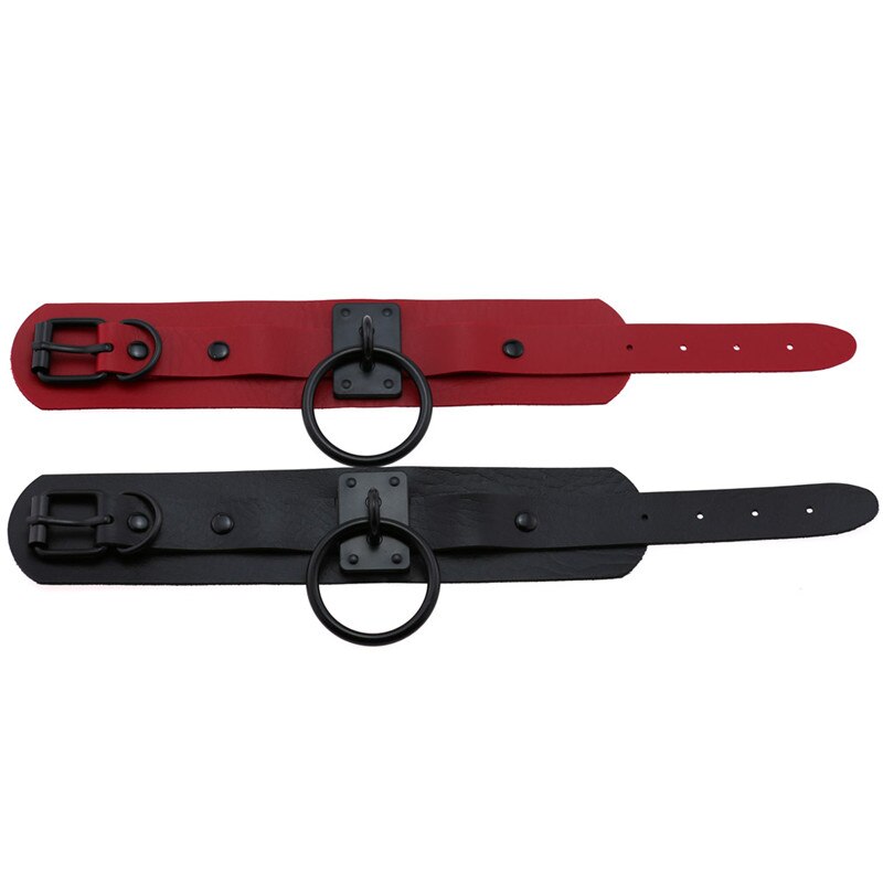 Bracelet punk rond en cuir pu, manchette gothique multicolore, pour femmes et hommes, bijoux de fête