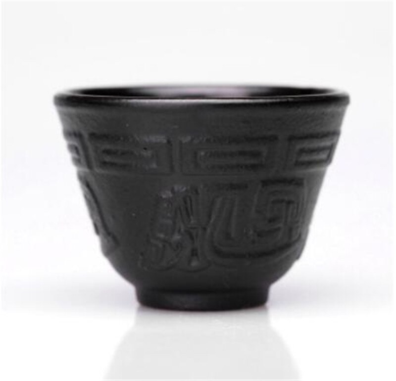 Drinkware japansk stil støbejern te kop og underkop sæt tunge cupcup teacup metalunderlag te øl kaffekop: Fugui tekop