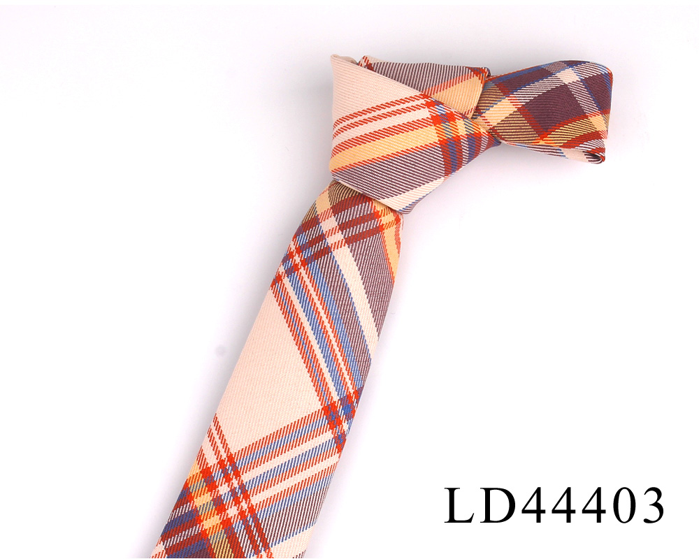 Bomulds plaid slips til mænd kvinder casua tyndt slips til bryllupsfest drenge piger jakkesæt slips slank ternet slips gravata: Ld44403