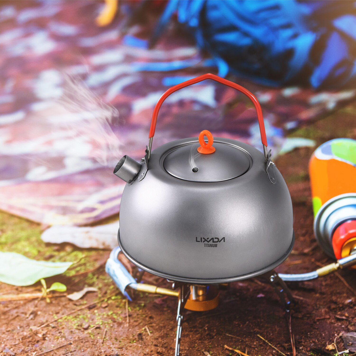 Lixada Titanium Tea Kettle Water Coffee Tea Pot Mini Tea Cup Water Cup Mug for Outdoor Camping Hiking Backpacking