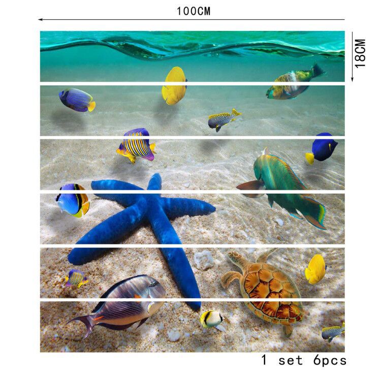 6pcs Stairway Decal Stickers Counter Steps Stairs Decoration Ladder Accessories Wooden Staircase Renovation Upholstery: AFLT003