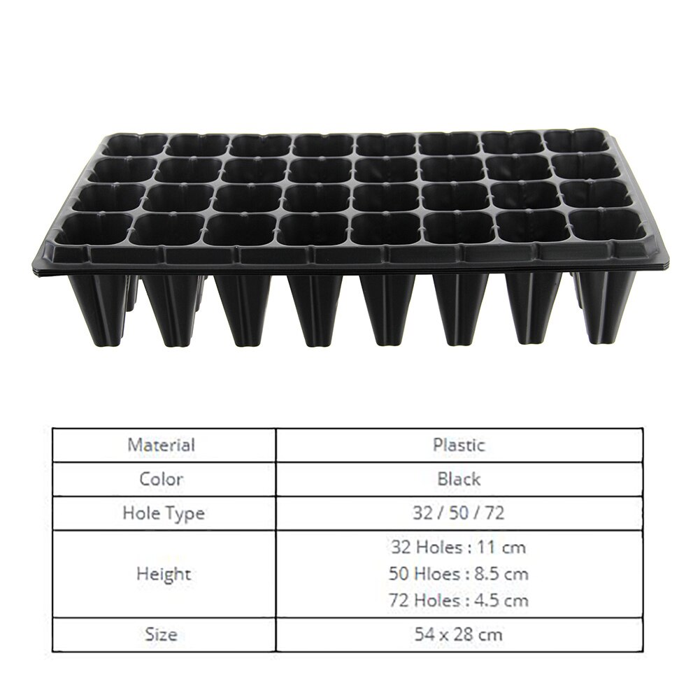 32/50/72 Hole Nursery Grow Box Propagation Cell Seedling Starter Tray Extra Strength Seed Germination Plant Flower Pot Container