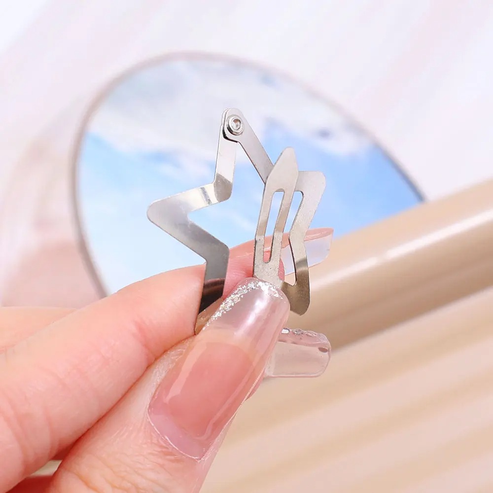 10/25/50/100/200 Uds Y2K pinzas para el cabello de estrella plateada para niñas Clip de Metal horquillas pasadores agarre para el cabello joya accesorios para el cabello