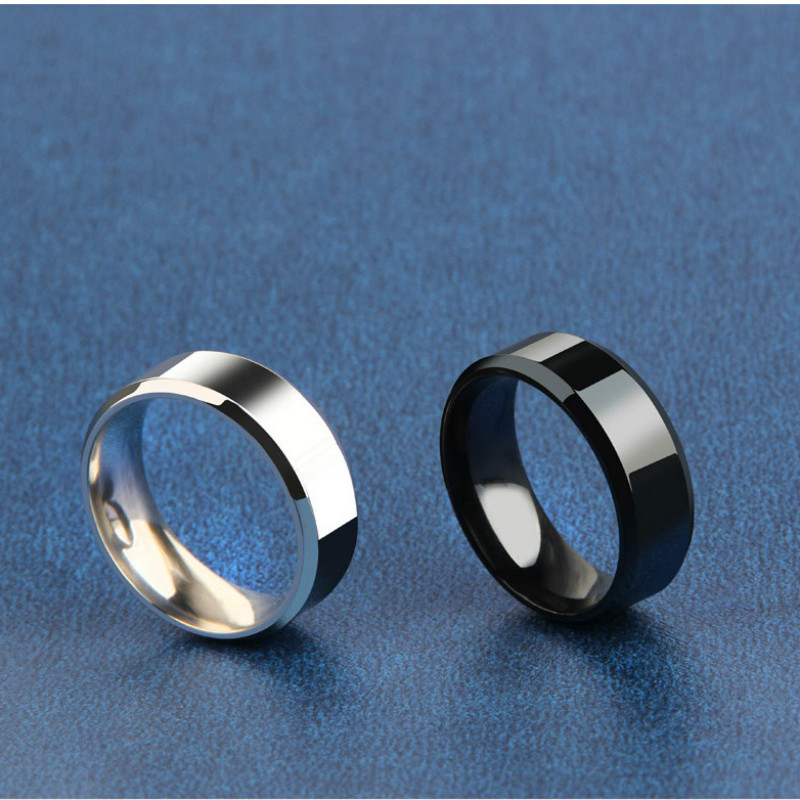 Charme smykker ring til mænd og kvinder rustfrit stål sorte ringe bryllup forlovelsesring matte herresmykker