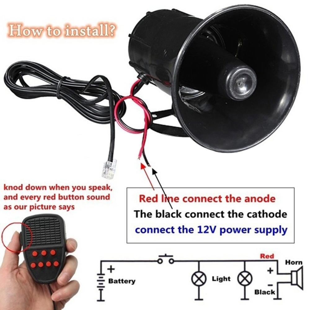 Portable Alarm Siren Universal Outdoor Personal 125dB Loud Warning Car Ornaments for Car Auto Motorcycle Truck 12V 24V