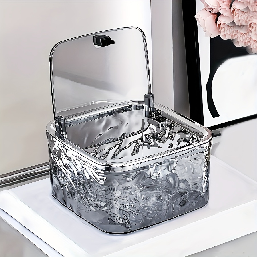 Organizador de accesorios para el cabello, caja de almacenamiento, organizador de lazos para el cabello acrílico transparente para diadema, lazos, organización de hisopo de algodón, baño: Negro
